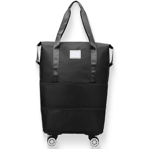 Beente Travel Bag With Wheels, 2025 New Large Capacity Travel Bag - Universal Wheel Removable, Large Expandable Tote Beente Travels Bags (Black)