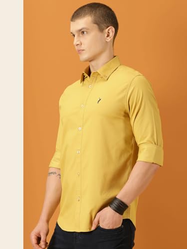 Image of Thomas Scott Men's Cricket Club Collection Classic Regular Fit Twill Shirt | 100% Cotton Long Sleeve Solid Shirt with Button Down Collar (Available in Plus Size)