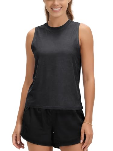 Image of ODODOS Women's Performance Tank Ultra Soft odSTRATUM Tech Sleeveless Tee Shirts High Crew Neck Pullover Top