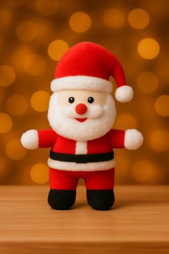 Image of Santa Claus Plush Toy, Red and White, Christmas Holiday Decoration, Stuffed Figure with Hat (Santa 35CM)