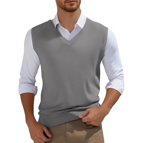 Chaleco de punto elegante de algodón suave y suéter con cuello en V exclusivo 2