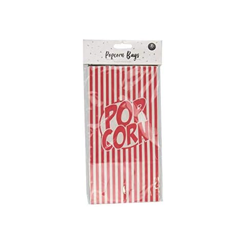 Dabmoo Striped Paper Popcorn Bags for Parties Cover