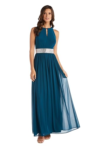 Image of Halter Maxi Dress W /Rhinestone Waist & Flowing Car Wash Skirt