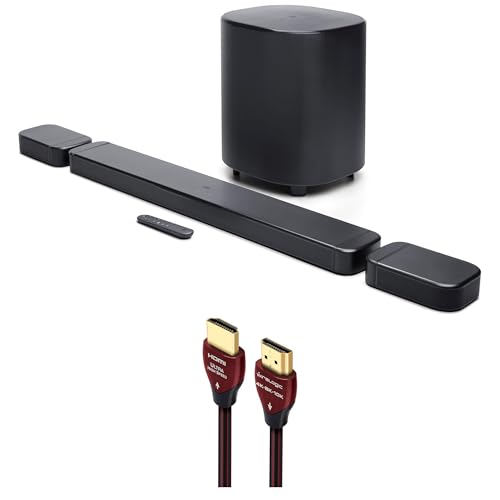 JBL BAR-700-MK2 Surround Sound 4K Dolby Atmos Passthrough Soundbar with a WireLogic Ruby 8ft Ultra High Speed 4K-8K-10K HDMI Cable (2025)
