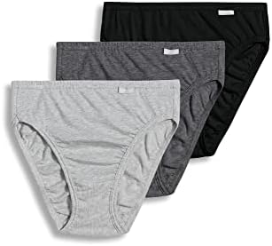 Jockey Women's Underwear Plus Size Elance French Cut - 3 Pack, Grey Heather/Charcoal Heather/Black, 9