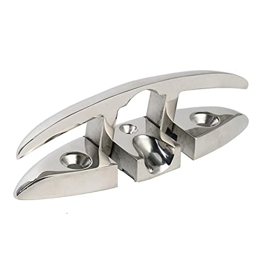 Amarine Made 6" Stainless Folding Cleat, Flip-up Dock Cleat-3266SA6