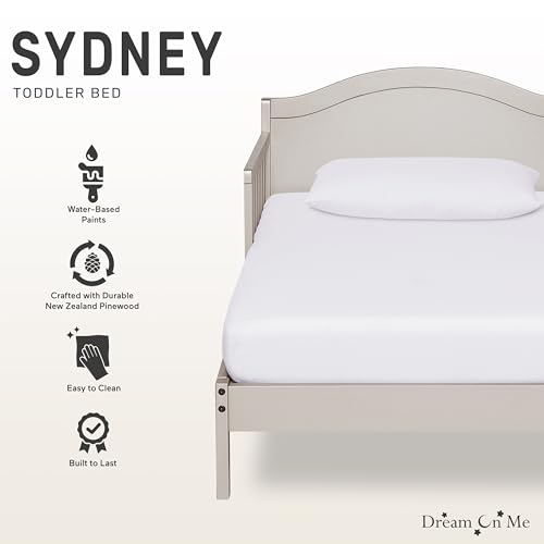 Image of Dream On Me Sydney Toddler Bed in Metallic Gold Dust, Greenguard Gold Certified, JPMA Certified, Low To Floor Design, Non-Toxic Finish, Safety Rails, Made Of Pinewood