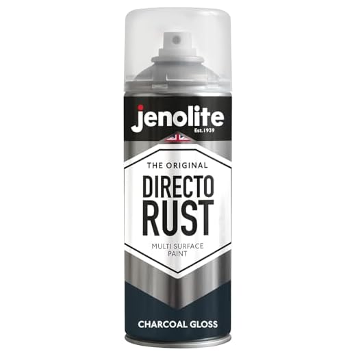 JENOLITE Directorust Pintura brillante | GRIS CARBÓN | Pintura en aerosol multisuperficie | para uso en madera, metal, plástico, cerámica y superficies oxidadas | 400ml | RAL 7016