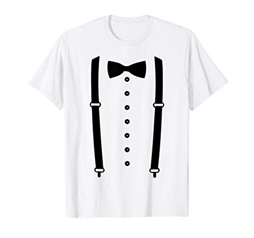 Cummerbund Suspenders Tuxedo Costume T-Shirt