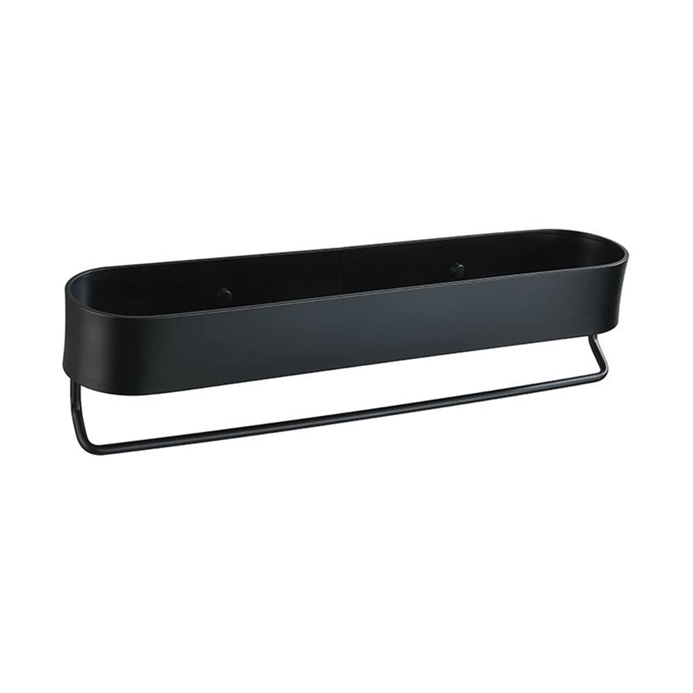 ZJHFFFG Bathroom Shelf Black Shower Caddy Space Aluminum Floating Shelves Kitchen Seasoning Bottles Holde Storage Rack with Towel