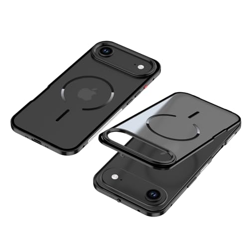 Bumper iPhone 17 Air aluminium noir mat compatible chargeur sans fil