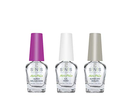 SNS Nails Dipping Powder Liquid Set of 3 (0.5oz) - Gelous Base, E.A Bond, Sealer Dry