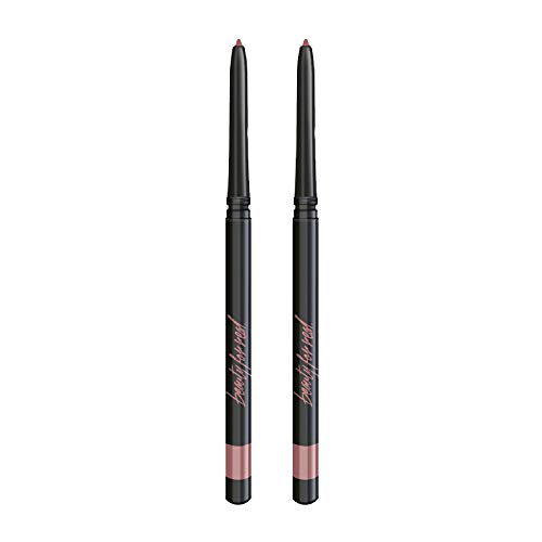 Beauty For Real D-Fine Lip Liner Pencil, Neutral - Set of 2 - Universal, Long-Wear Shade - Define, Enhance & Perfect Lip Shape - Creamy Texture for Easy Application - No Sharpener Required