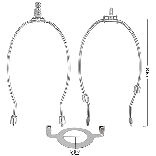Gigivosha Lamp Shade Harps Holder Adjustable Kit - 8 9 10 Inch With E26 Uno Light Base Set Lampshades Parts For Table And Floor Lamps Finials Bracket Light Fitting - 2 Pack (Nickel, 8 Inch) #TOP1