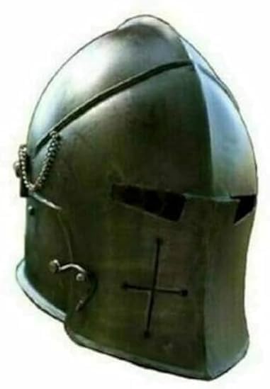 PARADOX INFINITY TOOLS Medieval Knight Barbute Helmet, Functional Battle Armor Replica, Dark Metal Finish