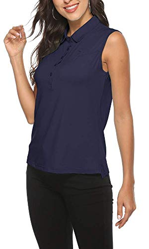 Image of AIRIKE Golf Polo Shirts for Women Sleeveless Summer Sports Athletic Fashionable Workwear-Quick Dry Womens Tank Tops