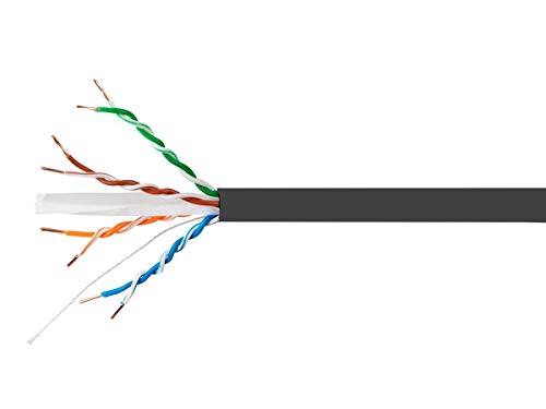 Monoprice Entegrade Series 1000FT Cat6A Plus 650 MHz UTP Solid Riser Rated (CMR) 23AWG luzem goły miedziany kabel sieciowy Ethernet 10 G, czarny