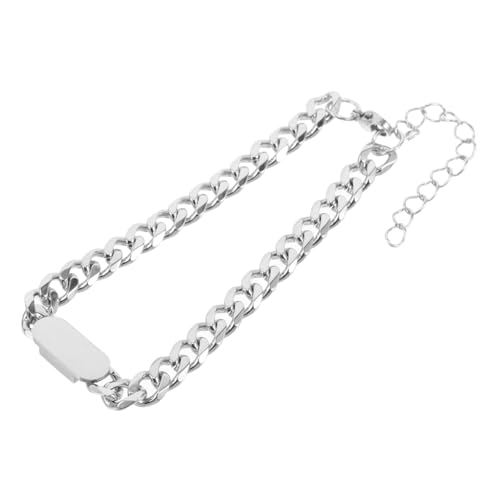 BESPORTBLE Pulsera tobillera para hombre cadenas de muñeca para hombres cadena de muñeca cadenas de chicos cadena de nombres cadena para hombre chapada en oro brazalete Acero titanio Silver