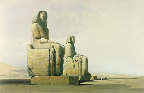 Tableaux Thèbes David Roberts : art imprimé 60x90cm pour décoration murale salon