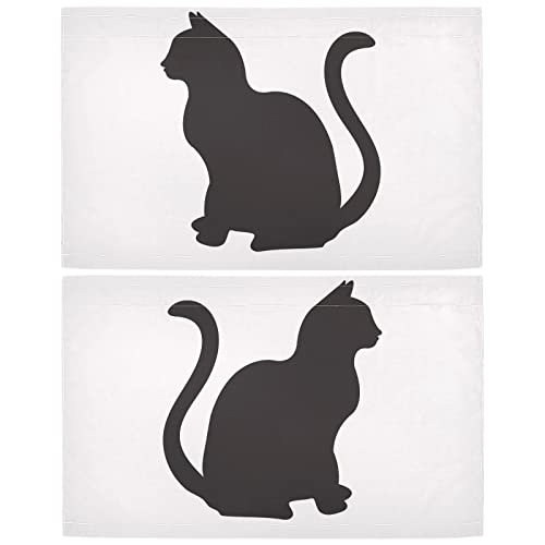 Domiking Black Cat Kitchen Curtains And Valance Set Rod Pocket Short Window Curtains And Drapes For Living Room Kids Room Dorm Nursery Kitchen, 57X36 Inch #TOP2