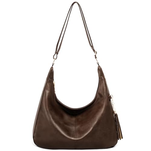 Bolso cruzado hobo de cuero para mujer mediano miniatura 1