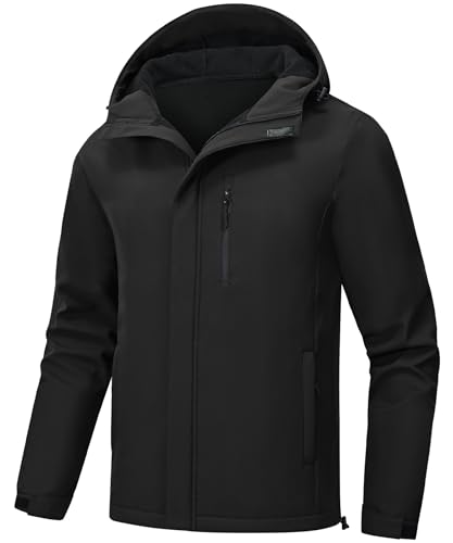 Huayuzh Softshelljacke für Herren Winterjacke Wasserdicht Winddicht Warme Fleece Gefüttert Regenjacke Wandern Camping Schwarz XL Huayuzh Softshelljacke für Herren Winterjacke Wasserdicht Winddicht Warme Fleece Gefüttert Regenjacke Wandern Camping Schwarz XL