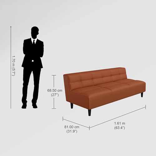 Image of Interio by Godrej Suez 3-Seater Synthethic Leather Sofa