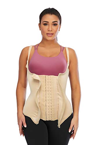 Waist Trainer Corset for Weight Loss Tummy Control Sport Workout Body Shaper Black with Adjustable Straps