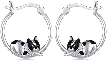 925 Sterling Silver Guinea Pig Otter Dog Axolotl Owl Moonstone Earrings Hoop Earrings Cute Owl Jewelry Christmas for Women Girls