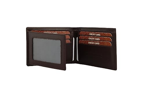 Vera Pelle Mens wallet Dark Brown Made In Italy Italian Leather 8 Credit cards ID