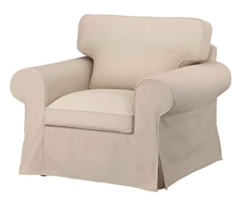 Generic Sofa Cover Replacement That Fits IKEA Ektorp, Color: HALLARP Beige ( NOT Nordvalla Dark Beige ! ), Chair Cover, Ottoman Cover, Love Seat Cover, 3-seat Cover, Love Seat with Chaise Cover