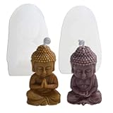 Tone Fun Meditated Little Buddha (2pcs/Set) Shape Candle Silicone Molds for Making Candle, Resin, Aromatherapy Candles, Handmade Wax Soap, Home Decor, Craft