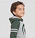Wes and Willy Youth Boys College Long Sleeve Hooded T-Shirt Striped Jersey Hoodie (Michigan State Spartans Gray/Green, Youth Large)