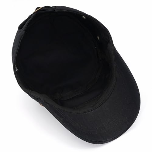 Image of Cadet Army Hat 2 Pieces Flat Top Cap Unisex Military Hat for Women Men