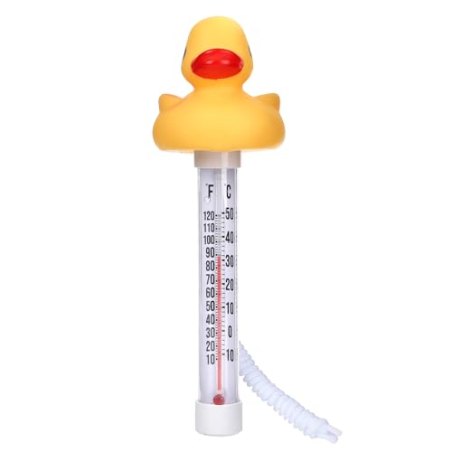 Floating Pool Thermometer Large Size Easy Read for Water Temperature with String for Pond Water Outdoor and Indoor Swimming Pools and Spas (Duck)