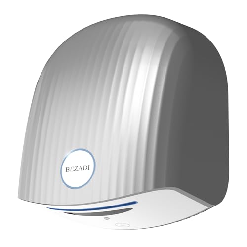 BEZADI Automatic Electric Hand Dryer, Commercial Compact Hand Dryer for Restrooms, Warm n Cold Air Switch Automatic Electric Toilets Hand Dryers, Shell Shape, 220V-240V, Sliver