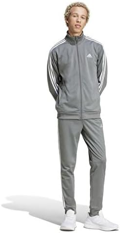 adidas Basic 3-Stripes Tricot Men's Tracksuit,Grey,S: Buy Online