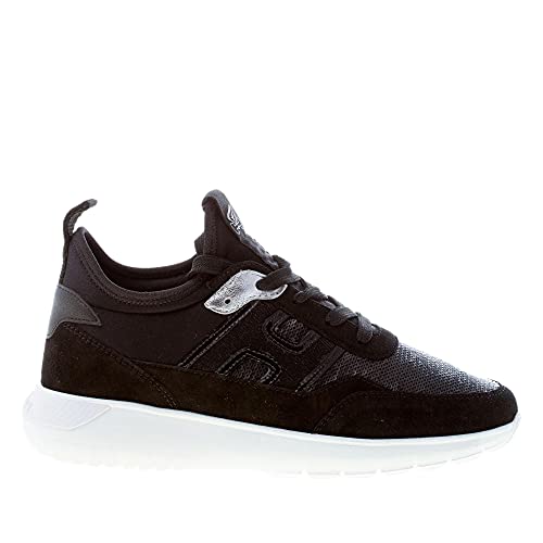 Collezione: Autunno-Inverno Hogan Donna Interactive Cube Slip on Sneaker in camoscio e Tessuto Nero con Paillettes Color Nero Size 38.5