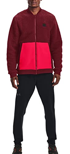 Under Armour Men's UA Sherpa Bomber Full Zip Jacket (Large, Cordova/Versa Red-615)