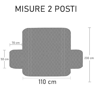 Passione per le tele Copridivano reversibile in microfibra antimacchia e antipelo. Salvadivano Bicolor disponibile in 6 varianti made in Italy (grigio chiaro/scuro, 2 posti)