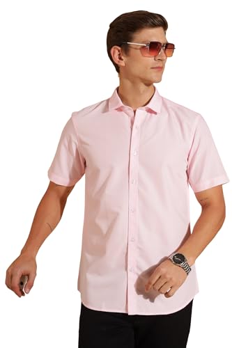 Image of Fyltr Men's Regular Fit Solid Shirt - Half Sleeve | Formal Shirts for Men