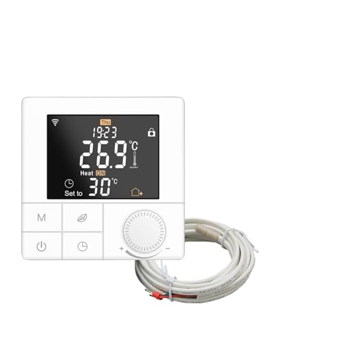 YQVEOT Termostato Inteligente Tuya Smart WiFi TEMPERMIENTE Thermostat Controlador DE Calera DE Piso Caliente Alexa Voz Digital Programboiler Termorgulator(TR8B-WIFI-EP)