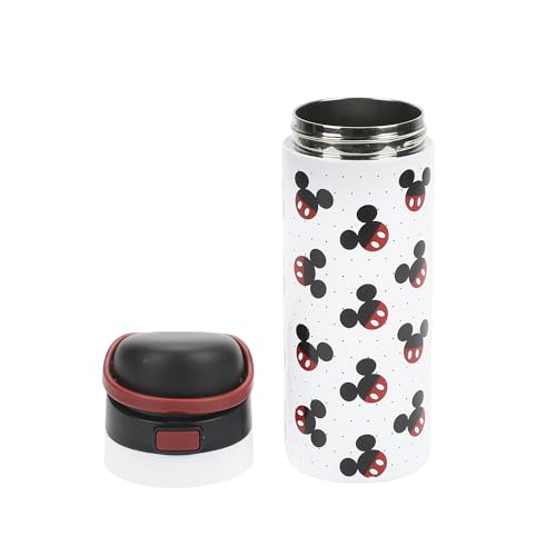 Image of Mickey Mouse Classic Mickey Ears All-Over Print White 24 Oz Stainless Steel Water Bottle