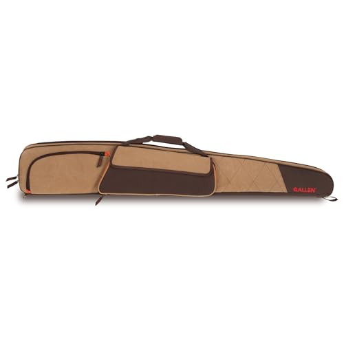 Allen Company Humbolt 52-Inch Shotgun Case – Cotton Canvas Gun Case with Quilted Interior, Padded Wrap Handle, Shell Loops & Storage Pockets – Tan/Brown