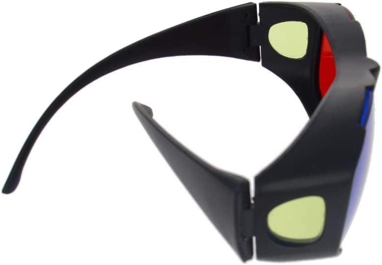 Aicosineg Red-Blue 3D GlassesPlastic Frame Black Resin Lens 3D Movie Game-Extra Upgrade Style 1Pcs