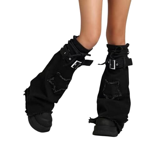 Calentadores punk denims para cubrir piernas con estilo gotik