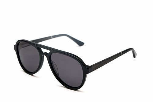 Grip Polarized Lens Modern Vintage Aviator Sunglasses with Bamboo Temples for Women and Men