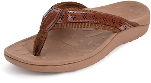 Joomra Thong Moc, Flip Flops Women, Brown All Brown, 7 UK
