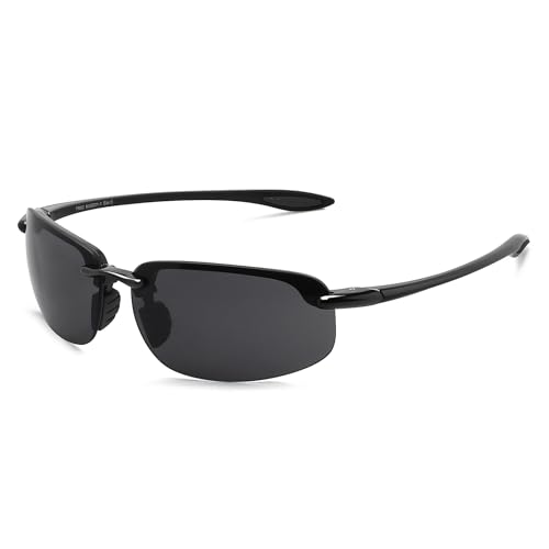 Image of JULI Sports Sunglasses for Men Women Tr90 Rimless Frame for Running Fishing Baseball Driving MJ8001