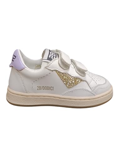 Scarpe 2B12 sneaker MiniPlay-117 pelle bianco/argento ZS25QB01 30